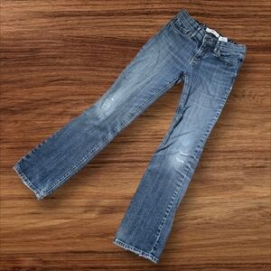 Levi's Perfect Waist 525 Straight Leg Distressed Jeans